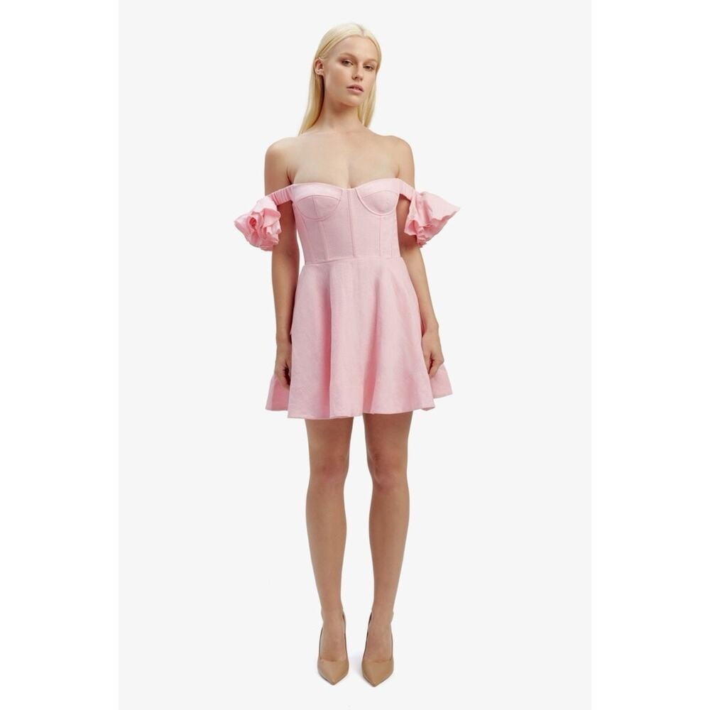 NWT Bardot Sigma Soft Pink Linen‎ Mini Dress